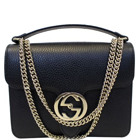 gucci interlocking polished leather shoulder bag|gucci interlocking crossbody bag.